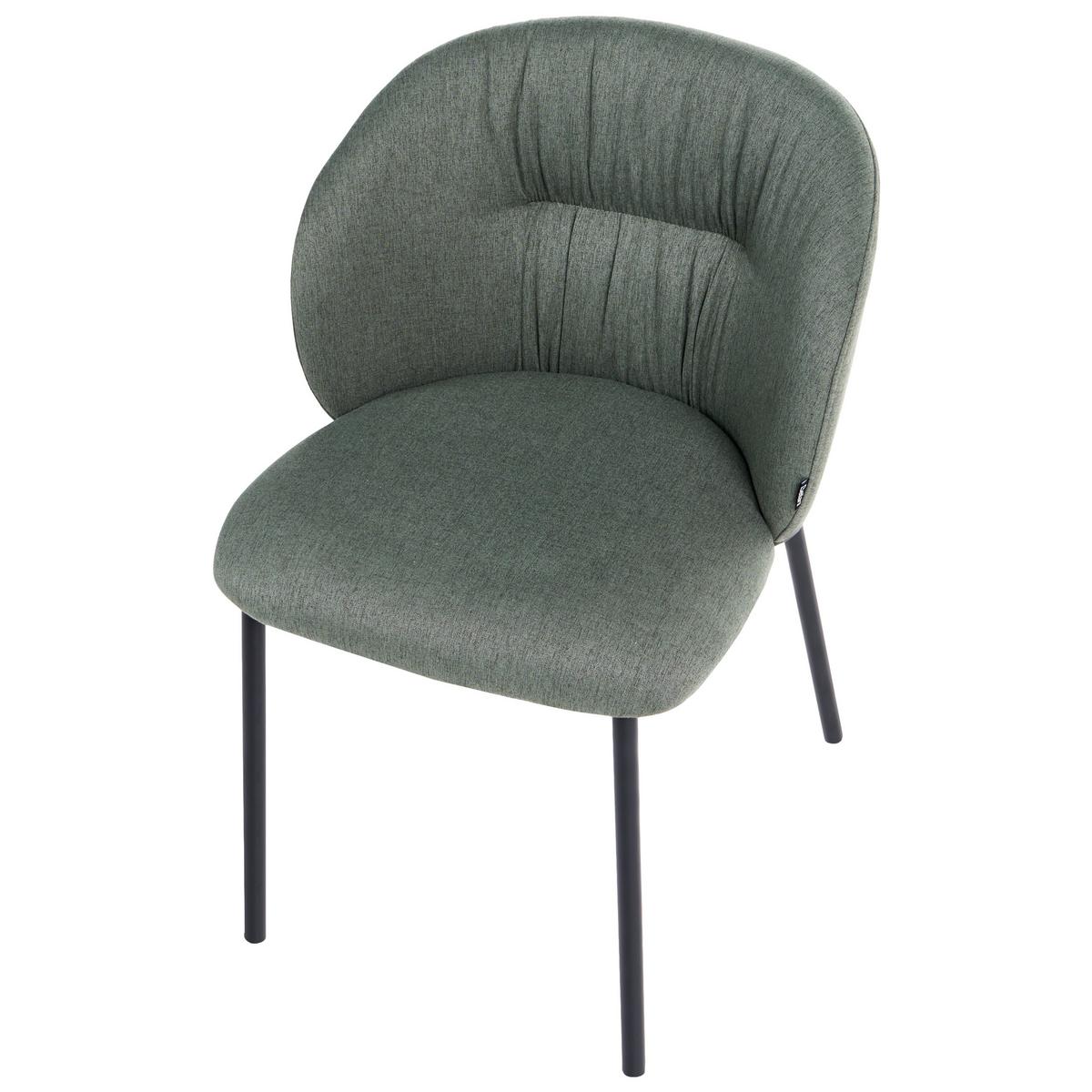 ESSZIMMERSTUHL 2er Set Stoff Grün Mesa - Schwarz/Grün, Textil (55/80/59cm) - Beliani