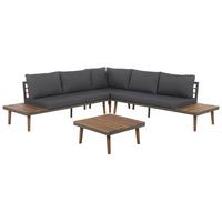 LOUNGE-SET 5-Sitzer grau Corato - Grau, Holz - Beliani
