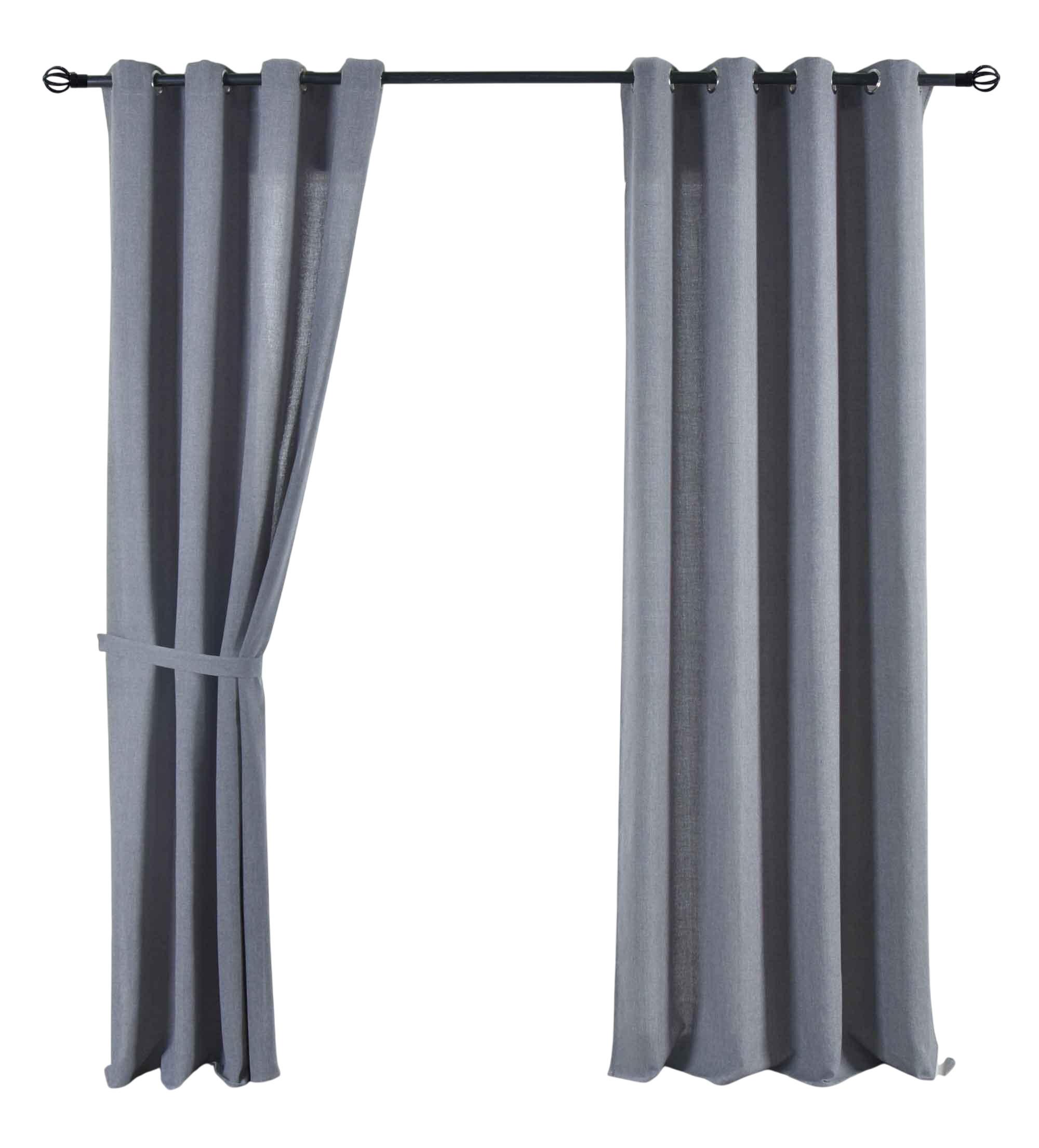 VORHANG 2ER SET »Essen« HxB 245x145 cm Dunkelgrau - Dunkelgrau, Textil (145/245cm) - Gardinenbox