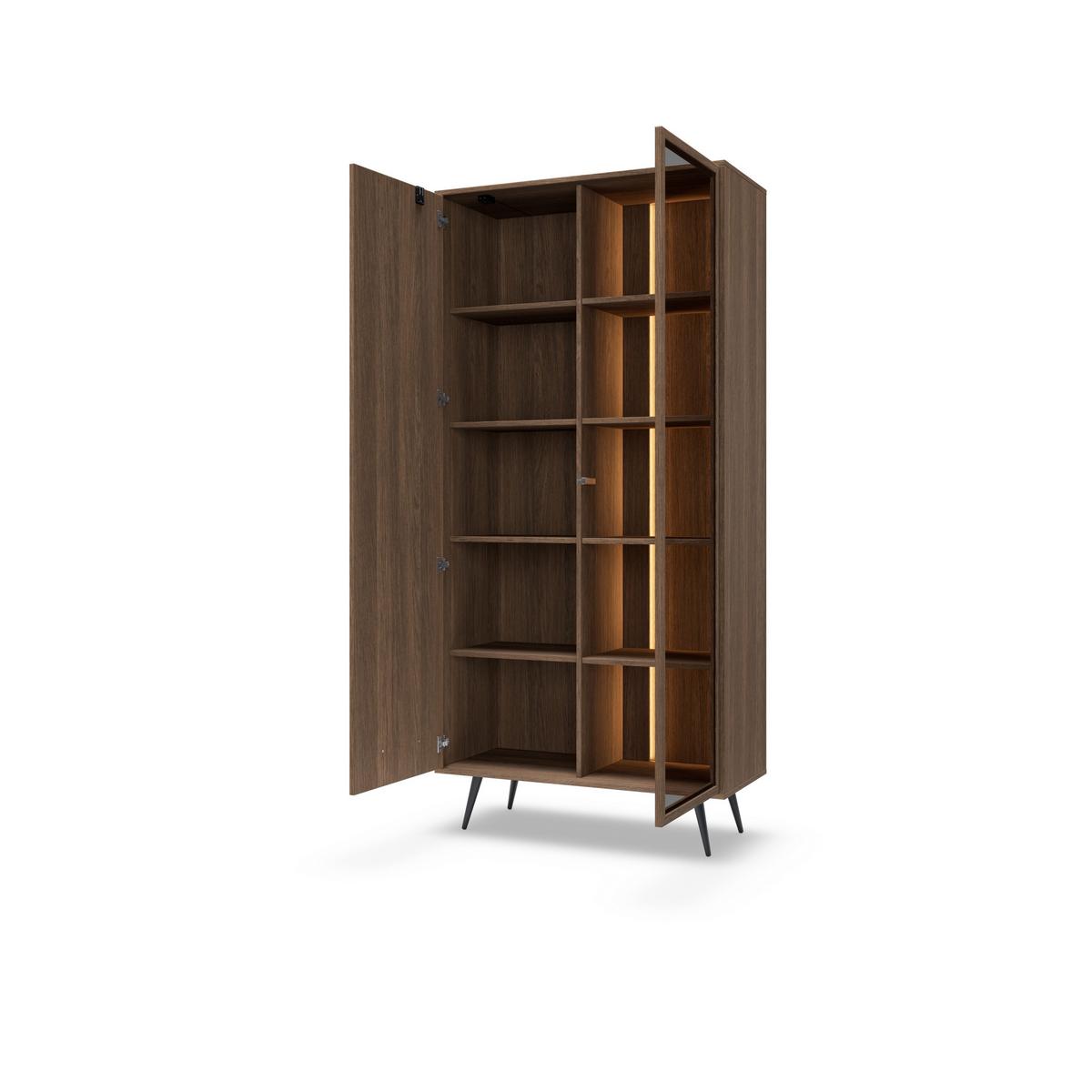 VITRINE DAVANTI 196,4 / 93,5 cm in Eichefarben - Eichefarben, Holzwerkstoff (93.5/196.4/40cm) - MASSENO
