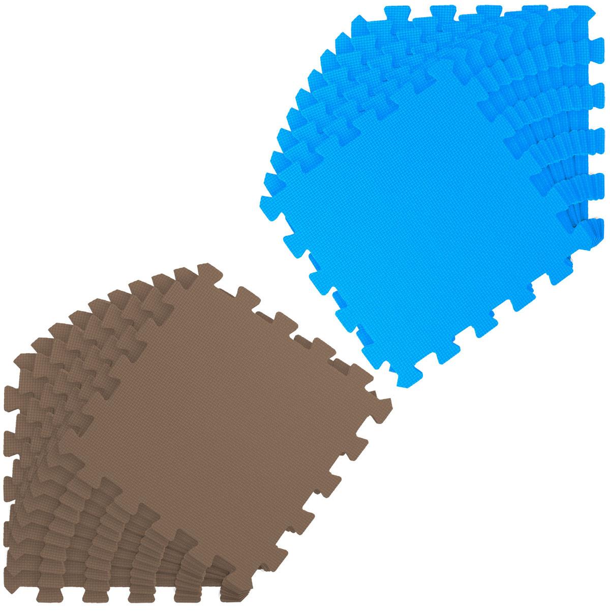 SPIELMATTE ab Null - 180/90/1 cm Puzzlematte Blau - Blau/Braun, Kunststoff (30/30cm) - Littletom