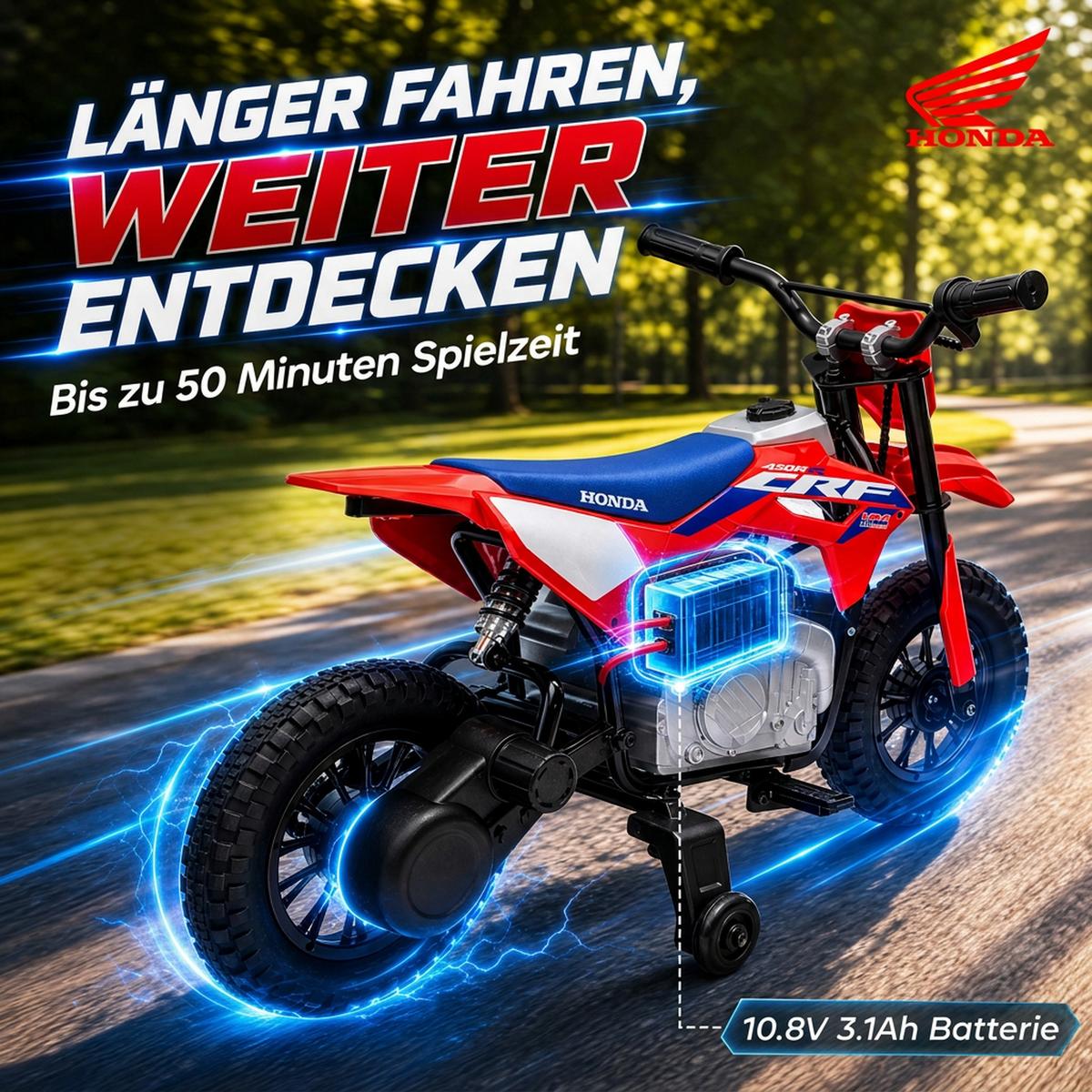 KINDER Motocross Stahl Kunststoff Rot - Rot, Metall (104/55/67cm) - AIYAPLAY