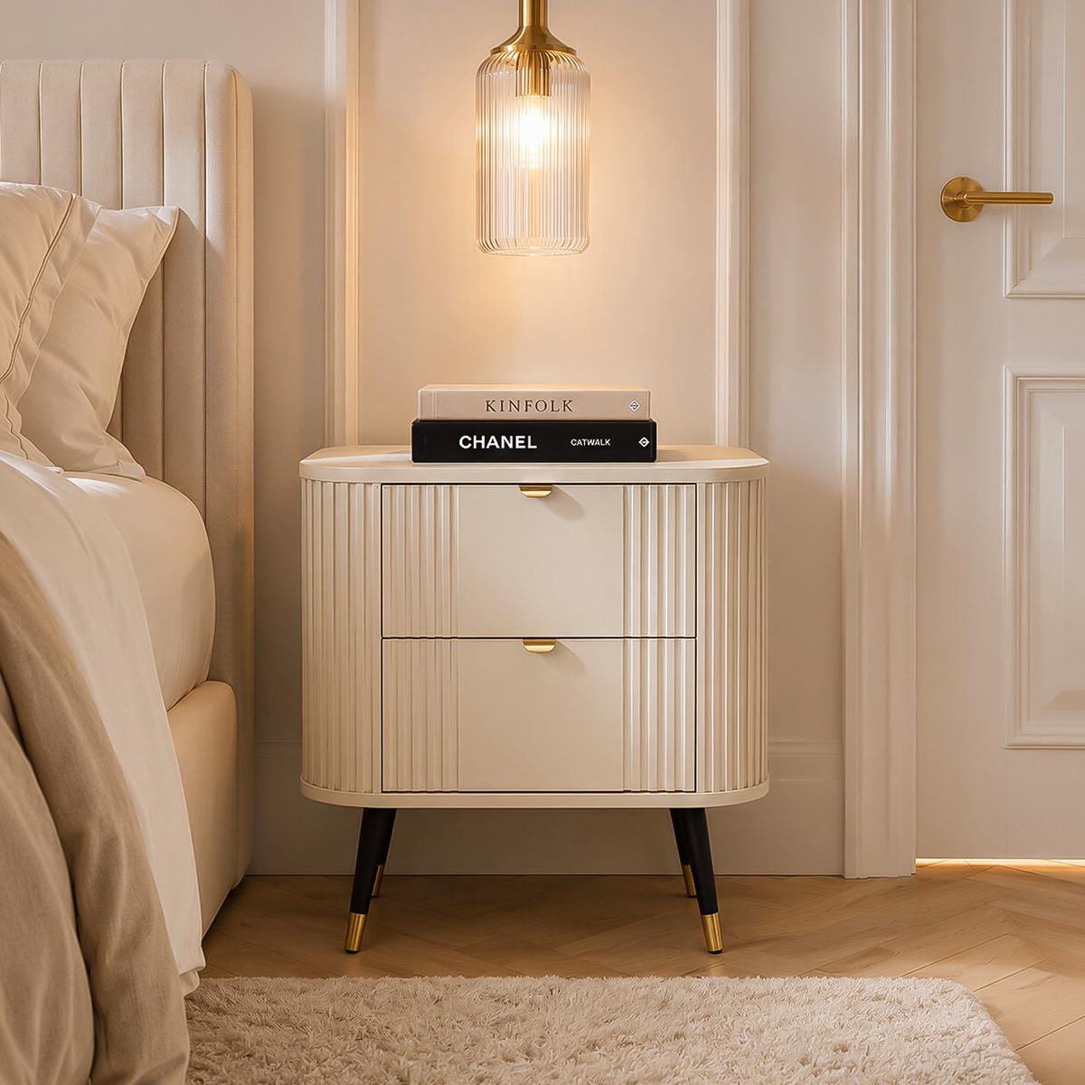 NACHTSCHRANK AURA 60/40/61 cm Kaschmir - Kaschmir/Goldfarben, Holzwerkstoff/Metall (60/61/40cm) - Idohome