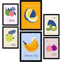 POSTER Set Mit 6 Lebensmittel Und Ernährungs Tropische Früchte A3 & A4 Rahmenlos - Klar, Papier (29/3cm) - Nacnic