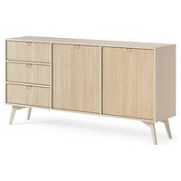 SIDEBOARD FORESTA 158/80/38 cm mit 3 Schubladen 2 Türen Beige - Beige/Kieferfarben, Holzwerkstoff (158/80/38cm) - MASSENO