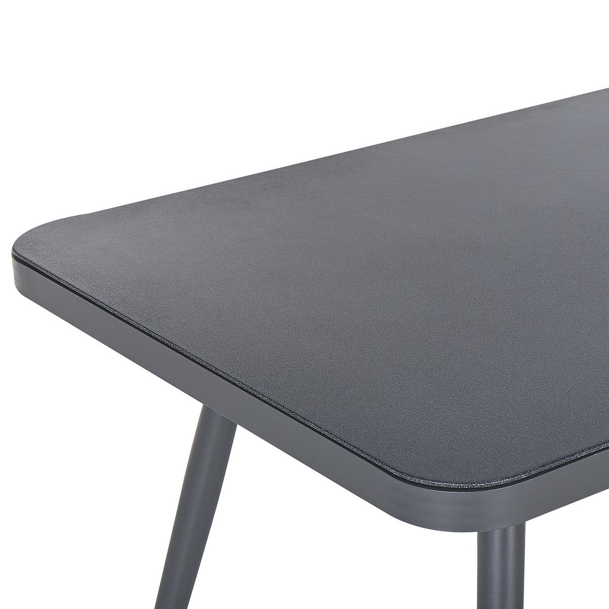 GARTENTISCH Aluminium grau 140/80 cm Lipari - Grau, Metall (140/80/75cm) - Beliani