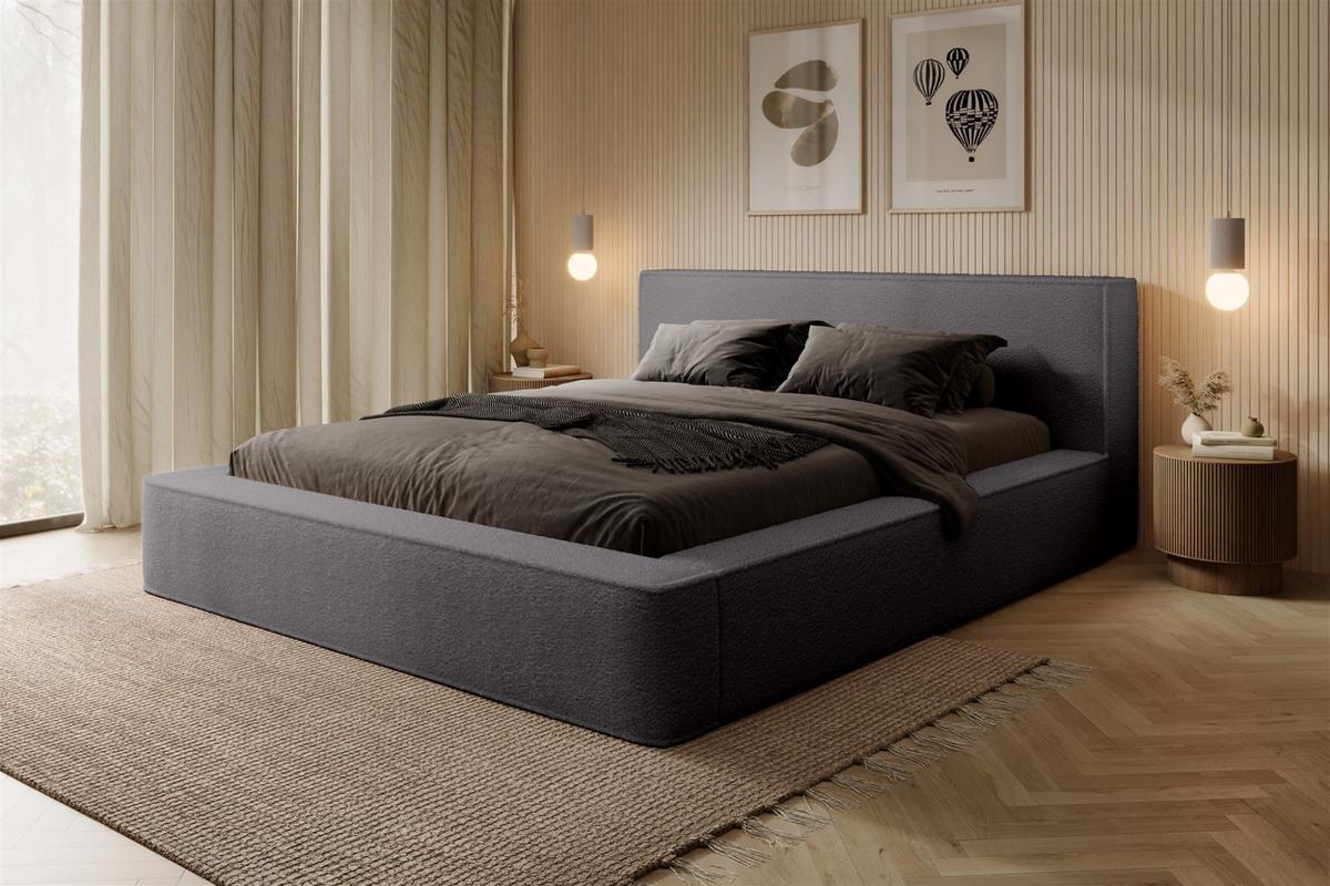 POLSTERBETT Omaha In Euphoria - Grau, Holzwerkstoff/Textil (140/200cm) - Fun Möbel