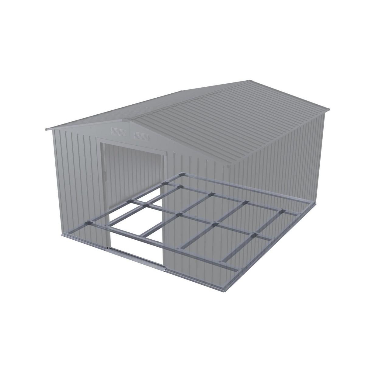 GERÄTESCHUPPEN XXL dunkelgrau - Dunkelgrau, Metall (314/190/282cm) - Juskys