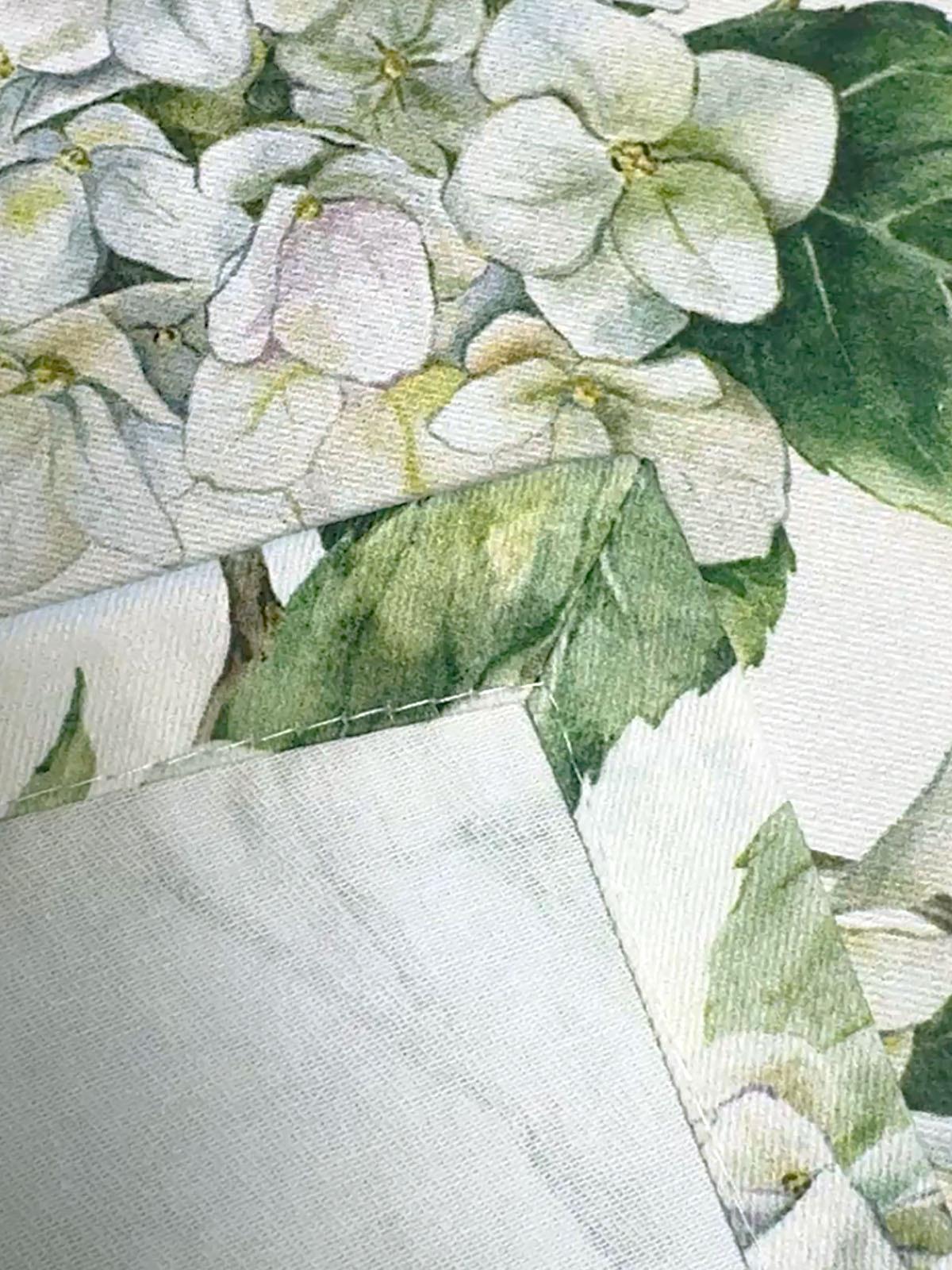 TISCHLÄUFER Landlust-Hortensie weiß 40/130 cm - Weiß/Grün, Textil (40/130cm) - beties Heimtextil