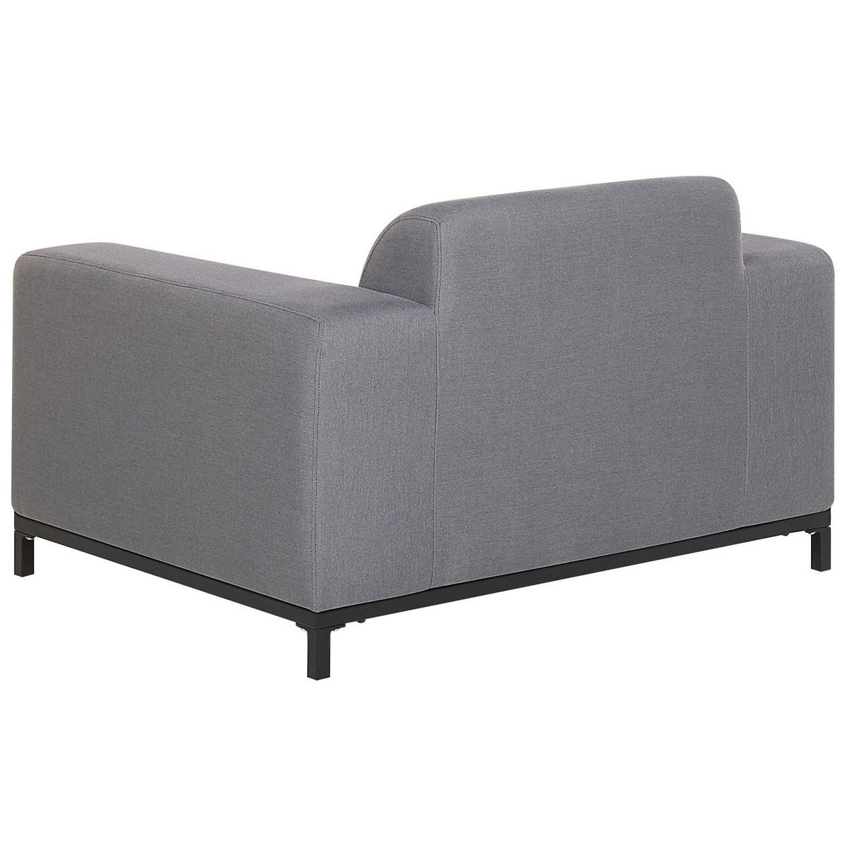 GARTENSESSEL 2er-SET grau/schwarzes Gestell Rovigo - Schwarz/Grau, Textil (105/68/84cm) - Beliani