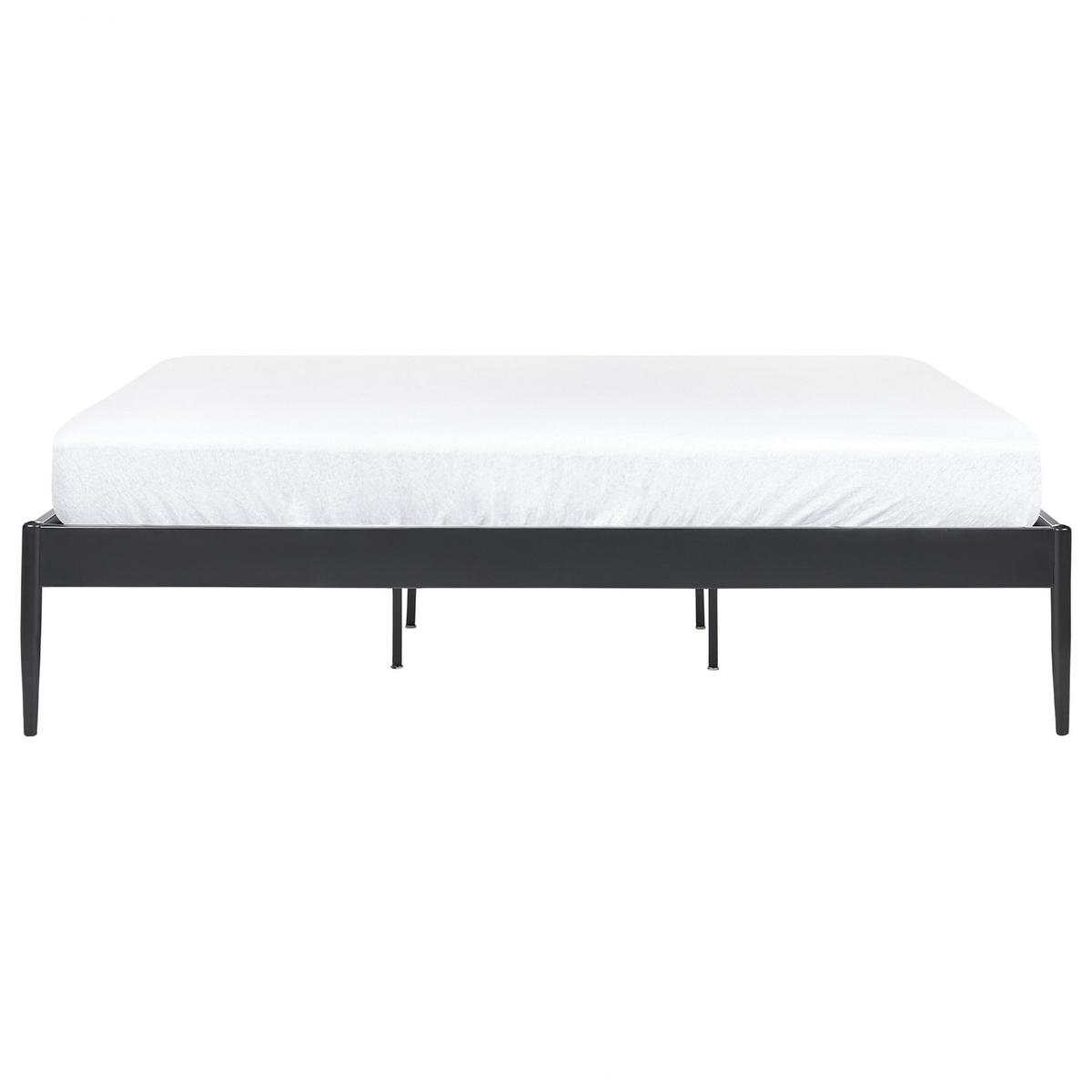BETT mit Lattenrost 180x200 cm Schwarz Vaurs - Schwarz, Metall (180/200cm) - Beliani