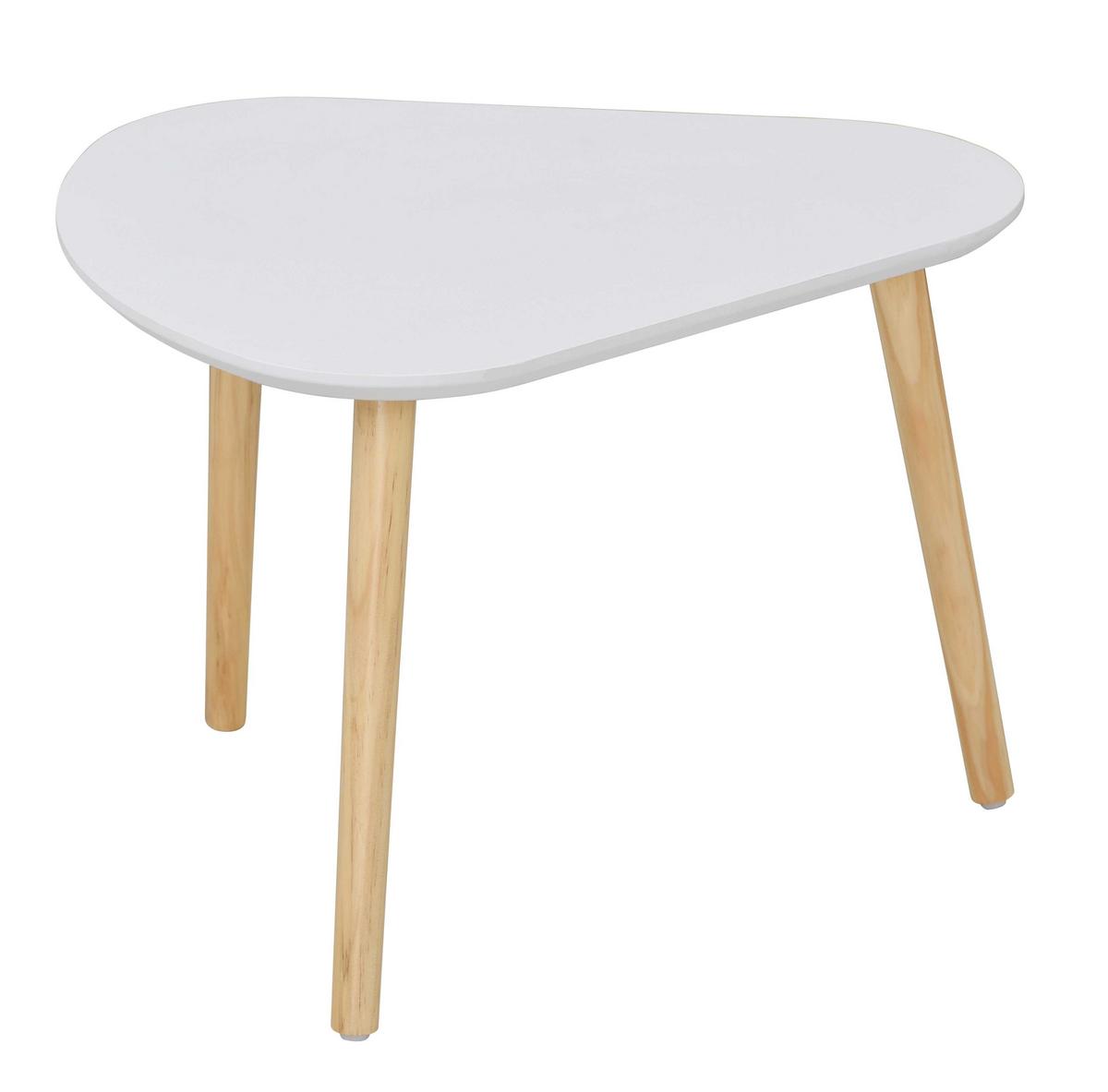 BEISTELLTISCH in weiß und in Holzoptik - 3er set - 103/50/42 cm - Weiß, Holzwerkstoff (56/50/42cm) - Calicosy