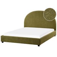 BETT mit Lattenrost 140/200 cm Bouclé Olivgrün Vaucluse - Grün, Textil (140/200cm) - Beliani