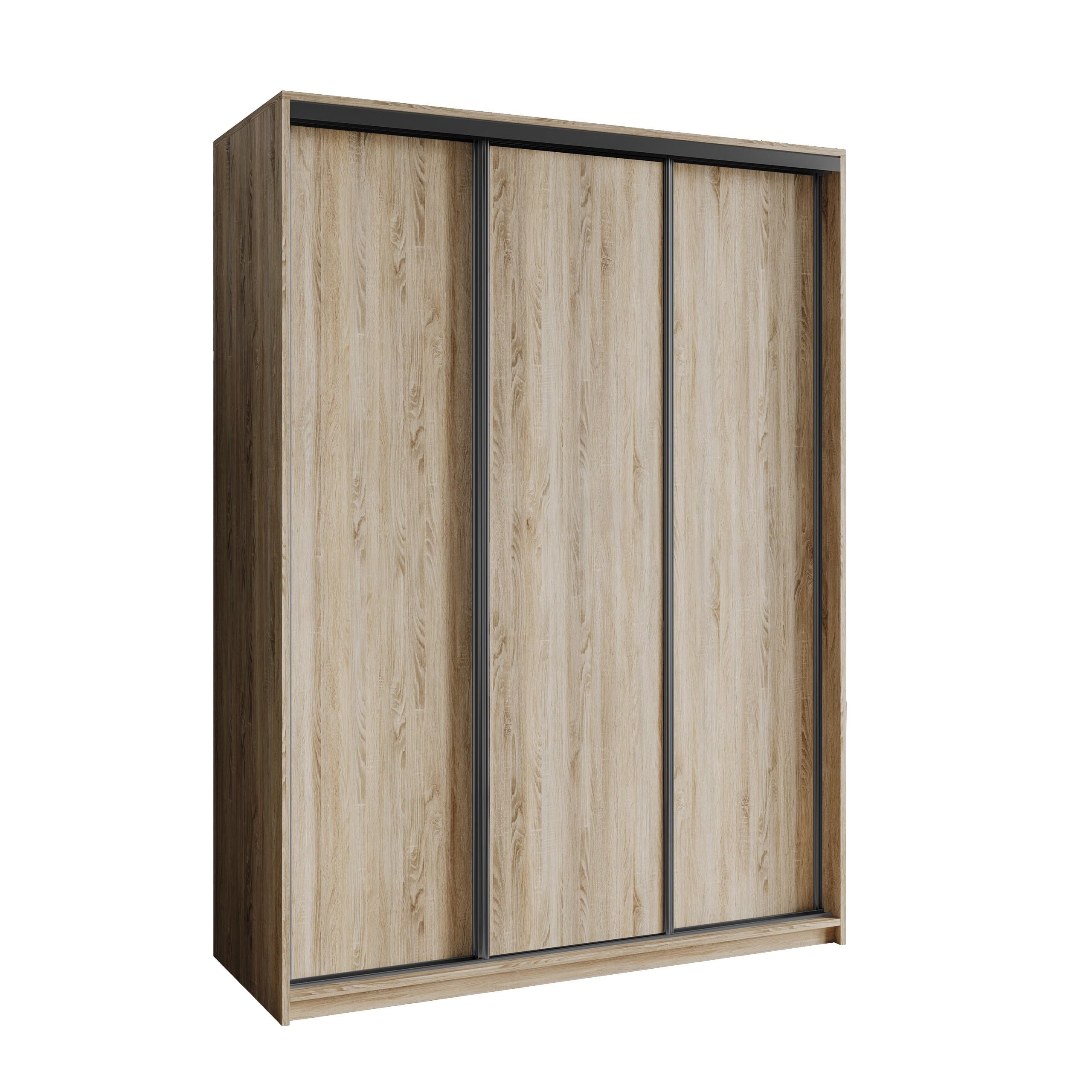 SCHWEBETÜRENSCHRANK NISSE 150/205/60 cm 3-türig Sonoma Eiche - Sonoma Eiche, Holzwerkstoff (150/205/60cm) - MASSENO