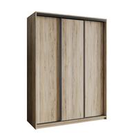 SCHWEBETÜRENSCHRANK NISSE 150/205/60 cm 3-türig Sonoma Eiche - Sonoma Eiche, Holzwerkstoff (150/205/60cm) - MASSENO