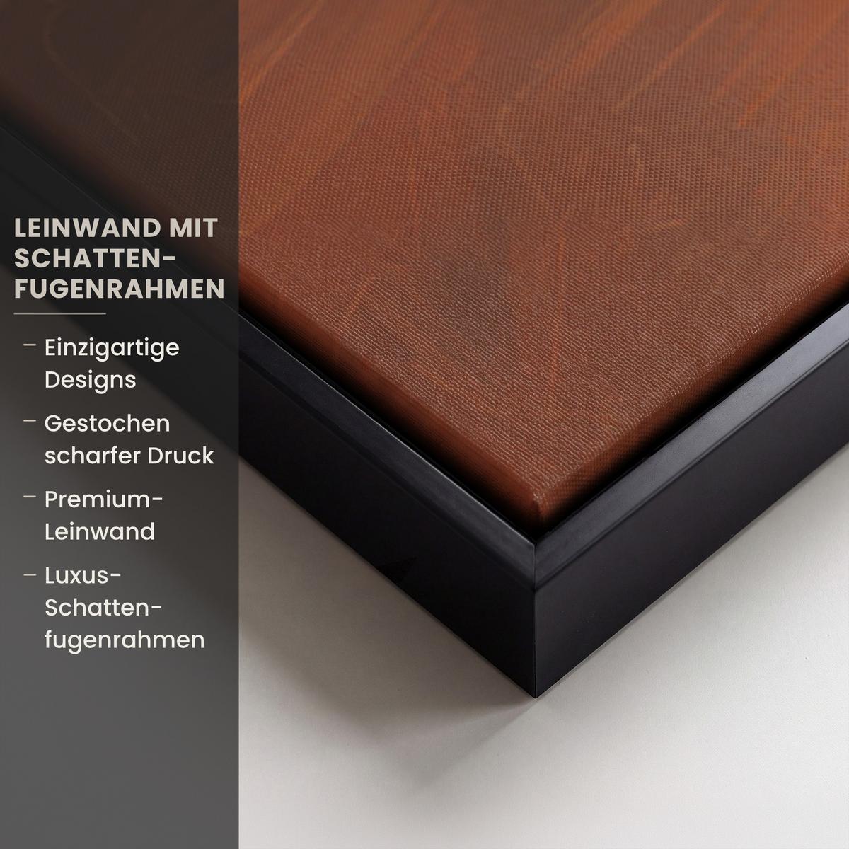 LEINWAND Bilder mit Rahmen - Abstrakt - Baum - Weiß - Blätter - 100x150 - Braun, Textil (100/150cm) - MuchoWow