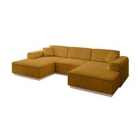 WOHNLANDSCHAFT IREA-U1 - 301x165x80 cm Senfgelb - Grün, Holzwerkstoff/Textil (301/80/165cm) - ALTDECOR