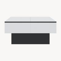 COUCHTISCH Lens 36/80/60 cm - Schwarz/Weiß, Holzwerkstoff (60/80/36cm) - [en.casa]