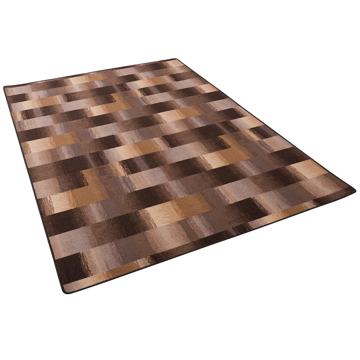 DESIGNER VELOUR TEPPICH MYSTIC KARO - Braun, Textil (100/400cm) - Snapstyle