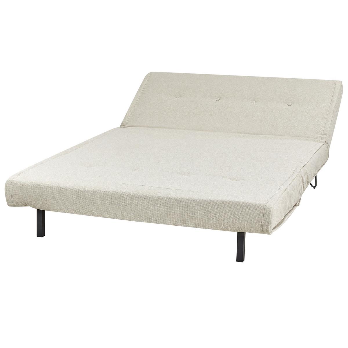 2-SITZER-SCHLAFSOFA hellbeige/schwarz Vestfold - Beige/Schwarz, Textil (130/81/78cm) - Beliani