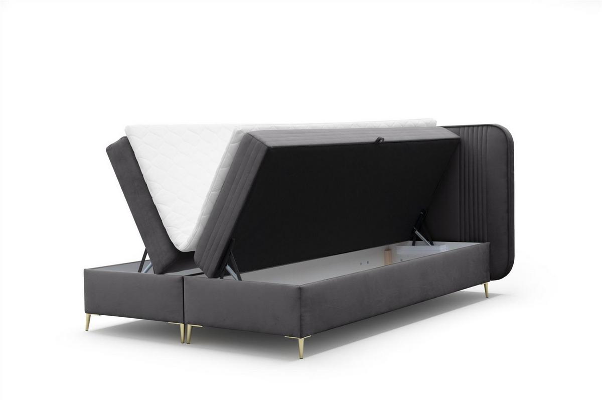 BOXBETT Alize - Anthrazit, Holzwerkstoff/Textil (200/200cm) - Fun Möbel