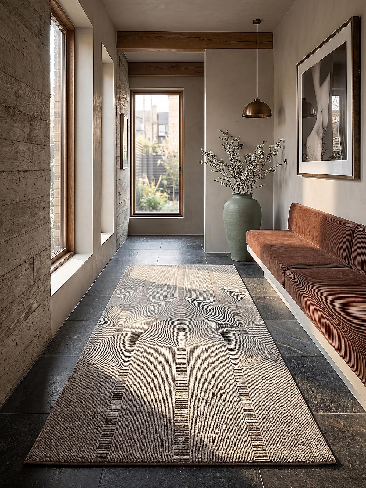 LÄUFER KASOS Waschbar Geometrisch Polyester Beige 80 x 300 cm - Beige, Textil (80/300cm) - KADIMA DESIGN