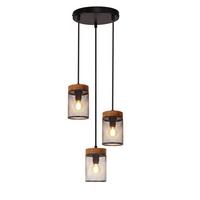 PENDELLEUCHTE Oryven 15.5/10/150 cm - Schwarz/Braun, Holz/Metall (15.5/10/150cm) - ZMH