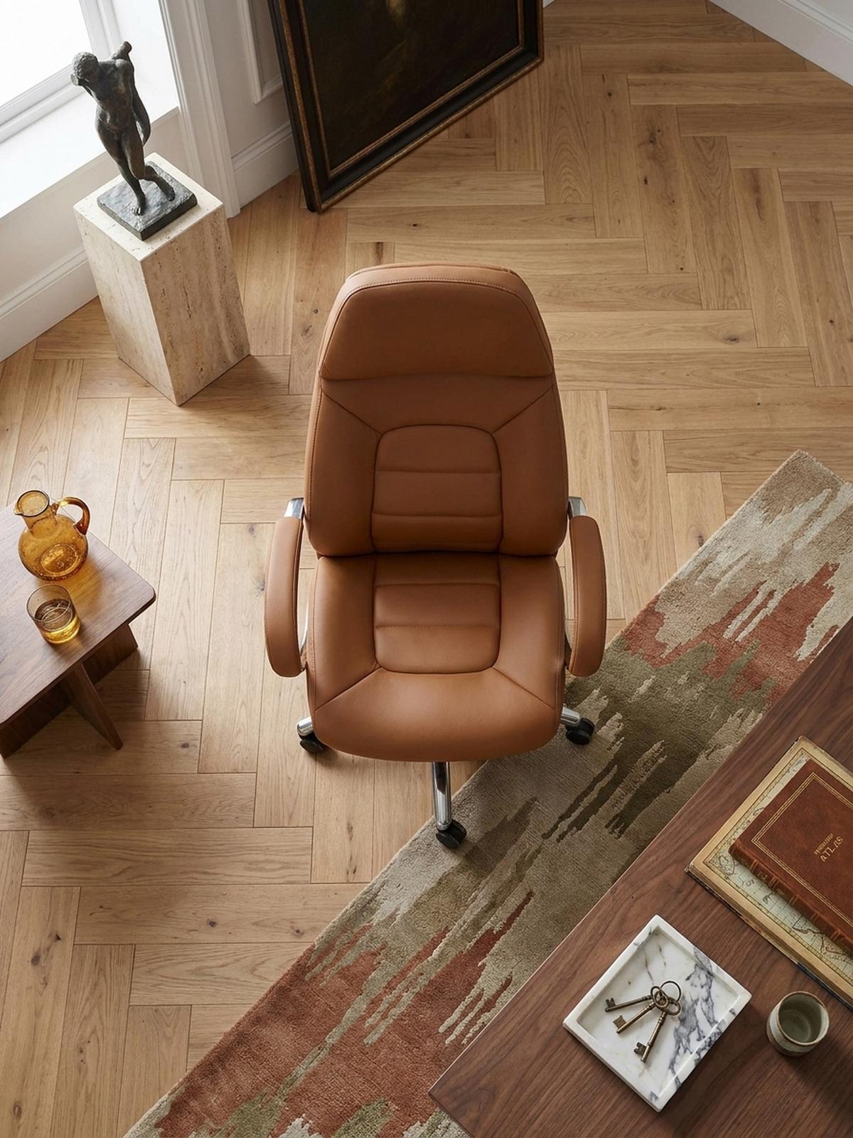 CHEFSESSEL Leder mit Multiblockwippmechanik bis 120 kg MIRON, Beige 67x67x137 cm - Beige/Silberfarben, Leder/Metall (67/137/67cm) - KADIMA DESIGN