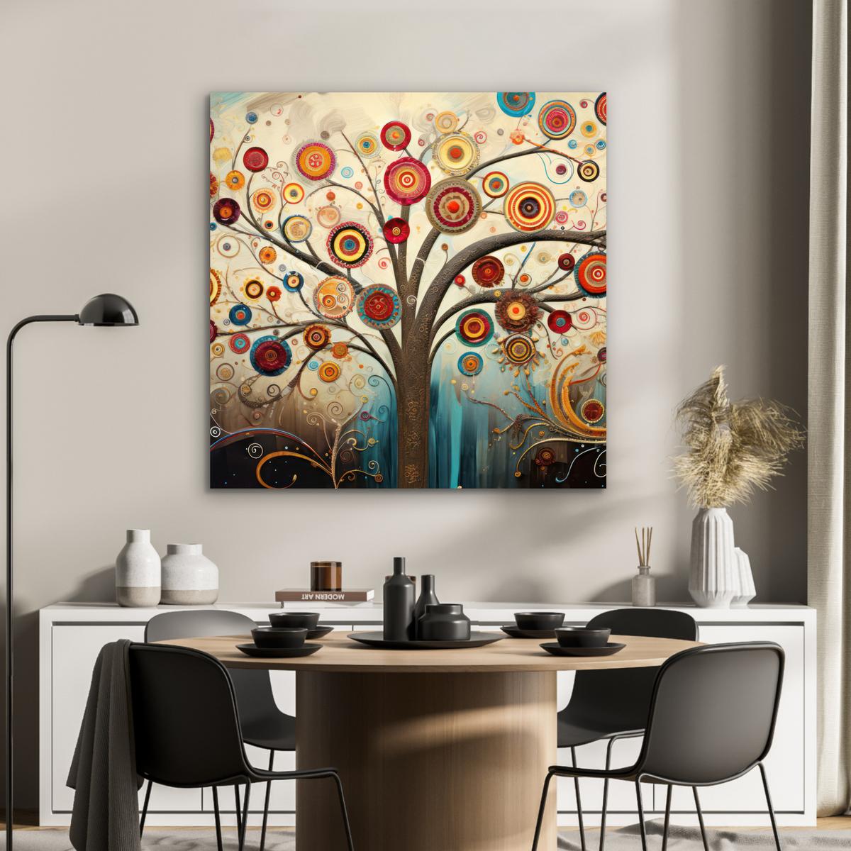 METALLBILD Baum - Baum des Lebens - Farbe 90x90 cm - Braun, Metall (90/90cm) - MuchoWow