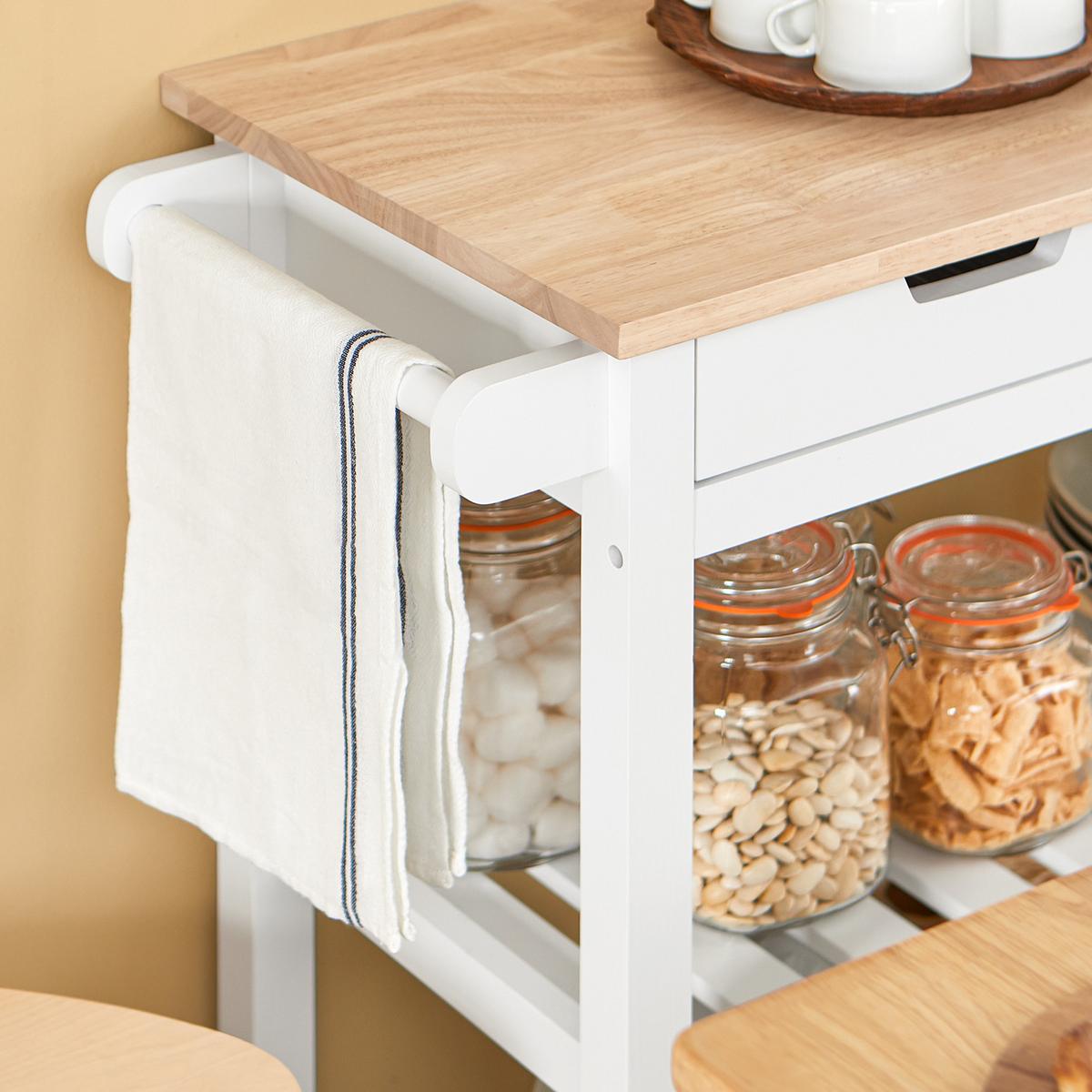 SERVIERWAGEN Weiß - Weiß, Holzwerkstoff (85/90/39cm) - SoBuy