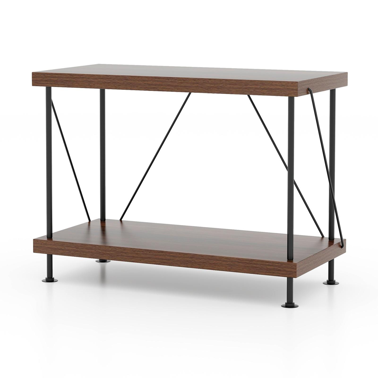 REGAL Vertikales Walnuss - Walnussfarben, Metall (61/44.5/29.5cm) - COSTWAY