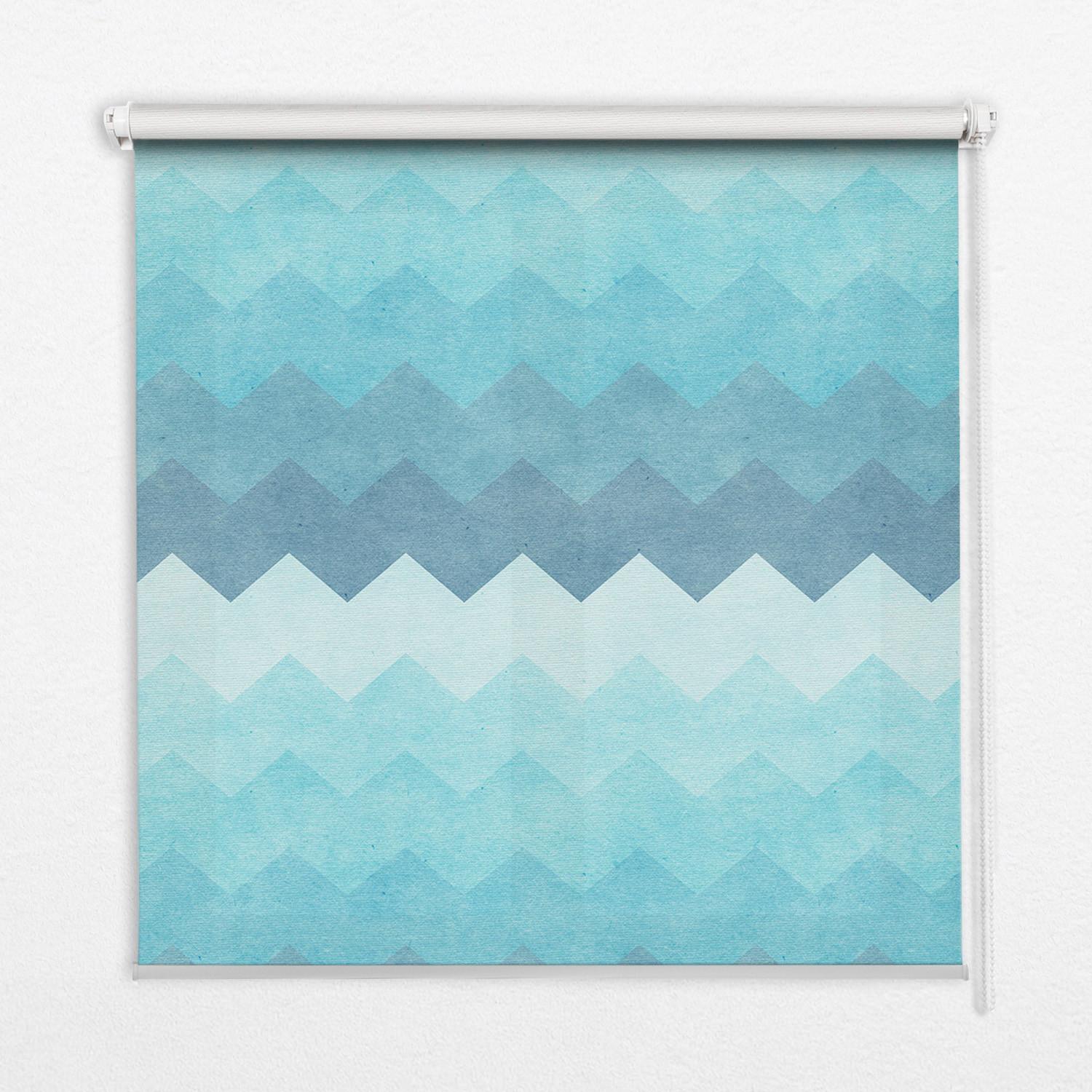 INNENROLLO - Fensterrollo - Rollo - 150x140 cm - Bemalte Berge - Blau, Kunststoff (150/140/0.5cm) - TULUP