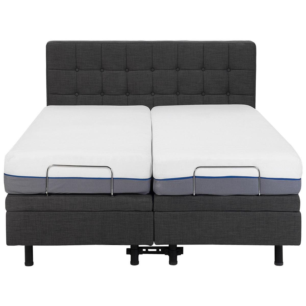 POLSTERBETT 160/200cm Dunkelgrau Duke - Dunkelgrau, Textil (160/200cm) - Beliani