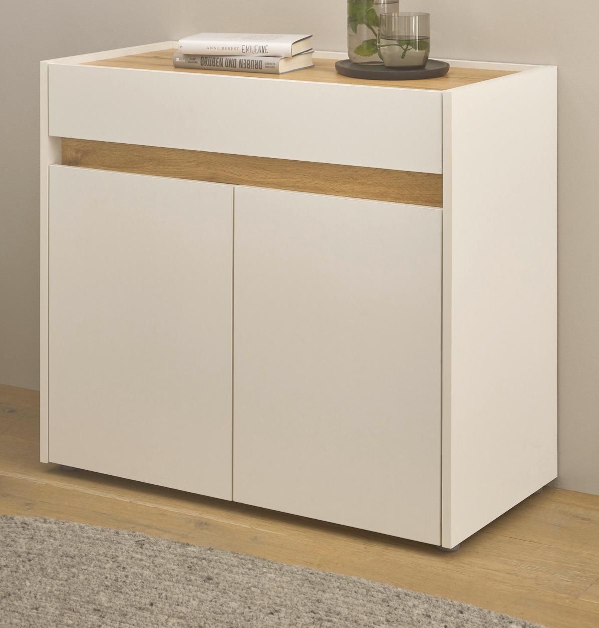 STANDCONTAINER Weiß, Eiche Wotan 80 x 70 cm, Büro Kommode mit Schubkasten, Schreibtischhöhe - Eichefarben/Eiche Wotan, Holzwerkstoff/Kunststoff (80/70/40cm) - Furn.Design