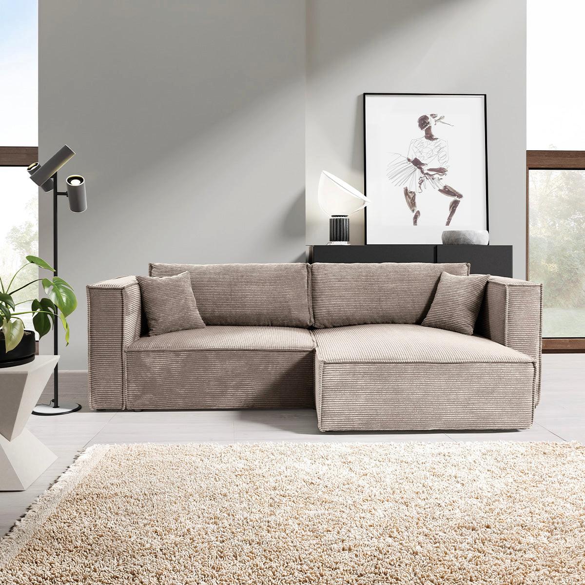 SOFA Jimmy 3 Sitzplätze Taupe - Taupe, Holz (245/77/148cm) - Petits-meubles