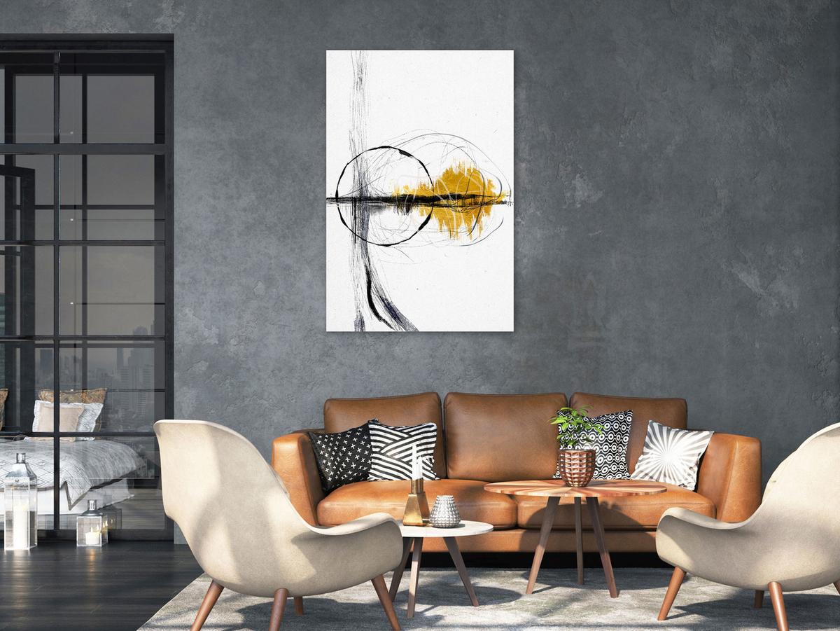 KUNSTDRUCK Schwarz-Weiß 40/60 cm - Goldfarben/Schwarz, Textil (40/60cm) - KUNSTLOFT