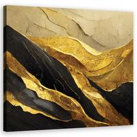 WANDBILD gold glamour abstrakt - Goldfarben, Textil (30/30cm) - Feeby