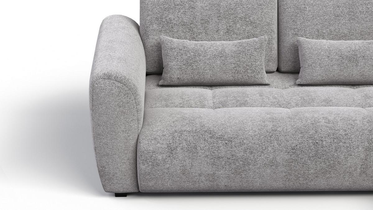 ECKSOFA SORENO 4-Sitzer, platingrau - Schwarz/Grau, Holz/Textil (293/171cm) - Wozimo