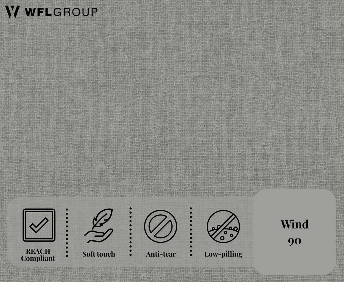 ECKSOFA Alva 3-Sitzer Universall Rechts/Links, Strukturstoff Grau 277/154/83 cm - Schwarz/Grau, Textil (277/154cm) - WFL GROUP