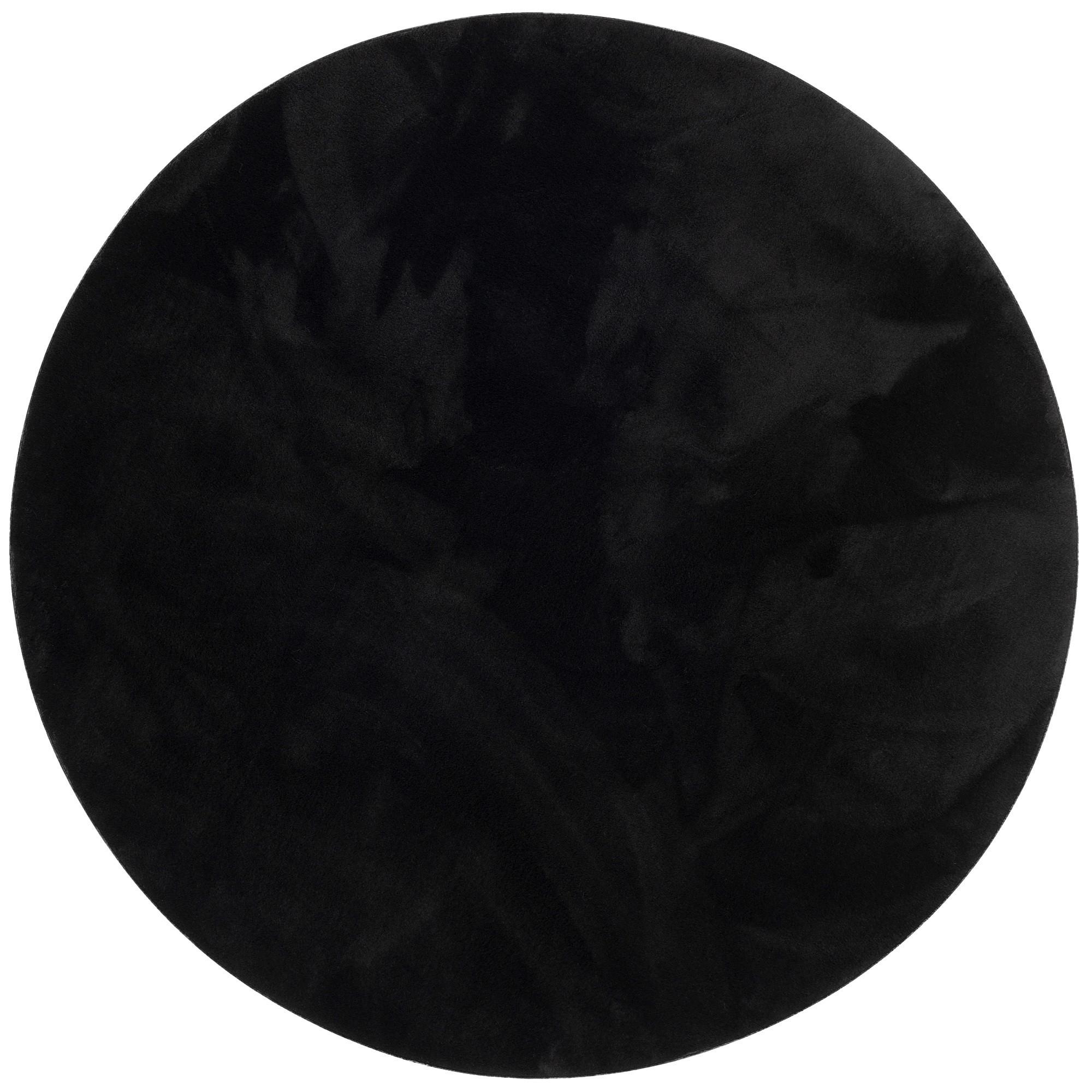KINDER SUPER SOFT FELLTEPPICH PEARL KIDS RUND - Schwarz, Textil (160/160cm) - Pergamon