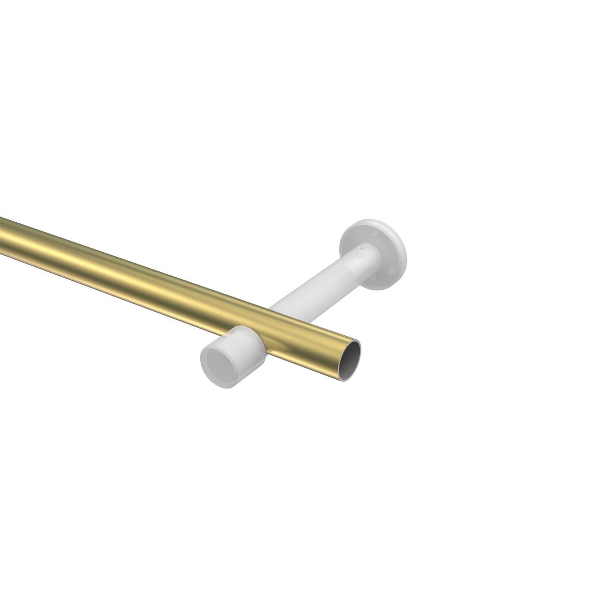 GARDINENSTANGE Prestige Elanto 420 cm (geteilt in 3 x 140 cm), 1-läufig (ohne Ringe), 20 mm Ø Messing-Optik - Messingfarben, Metall (420cm) - INTERDECO