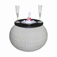 3-IN-1 LOUNGETISCH MIT EDELSTAHL-KÜHLER Milano Champagner/Schwarz 40 cm - Champagner/Schwarz, Kunststoff/Metall (55/55/40cm) - COOTAB Cooler Table
