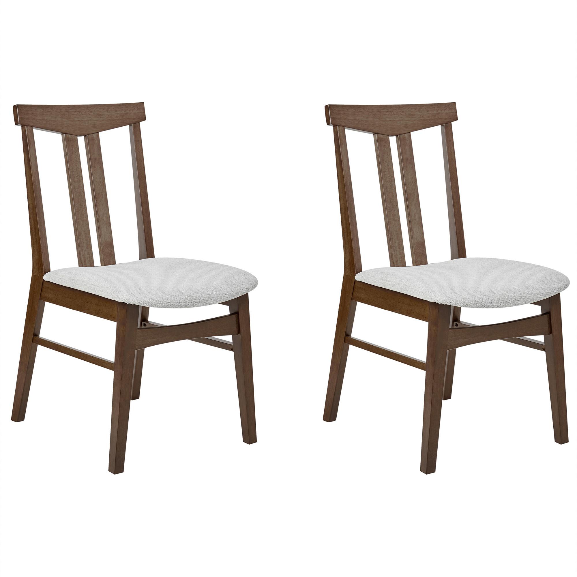 ESSZIMMERSTUHL 2er-Set Hellgrau Avalon - Hellgrau/Braun, Holz (47/86/58cm) - Beliani
