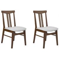 ESSZIMMERSTUHL 2er-Set Hellgrau Avalon - Hellgrau/Braun, Holz (47/86/58cm) - Beliani