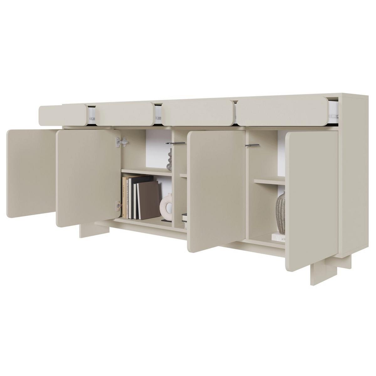 SIDEBOARD Wuwu Greige 200 cm - Taupe, Holzwerkstoff (200/88/35cm) - Selsey