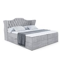 BOXBETT mit Matratze H3 und Lattenrost - VILA - 140x200 cm Hellgrau - Hellgrau, Holzwerkstoff (140/200cm) - ALTDECOR