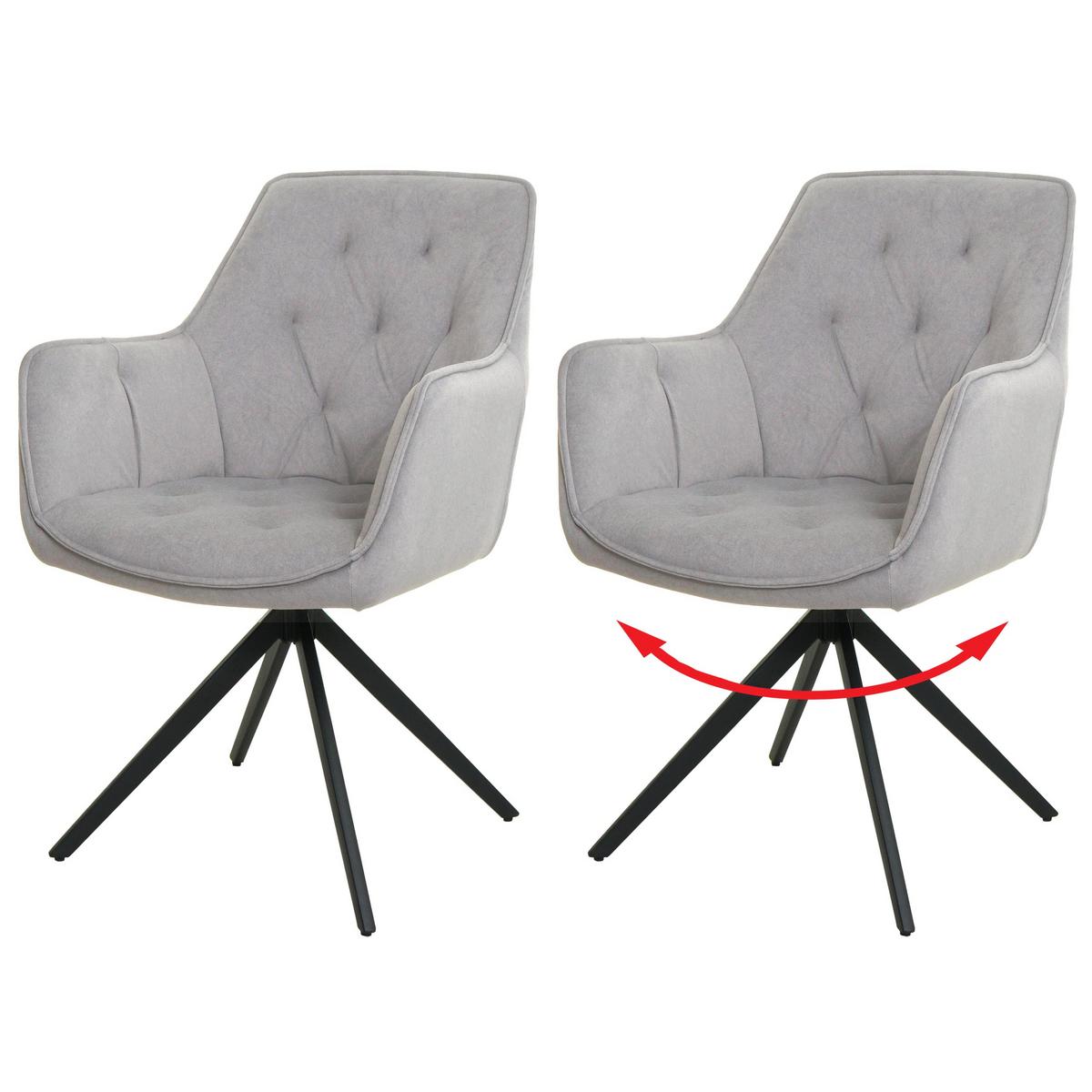 ESSZIMMERSTUHL Grau 2er-Set - Grau, Textil (55/87/60cm) - MCW
