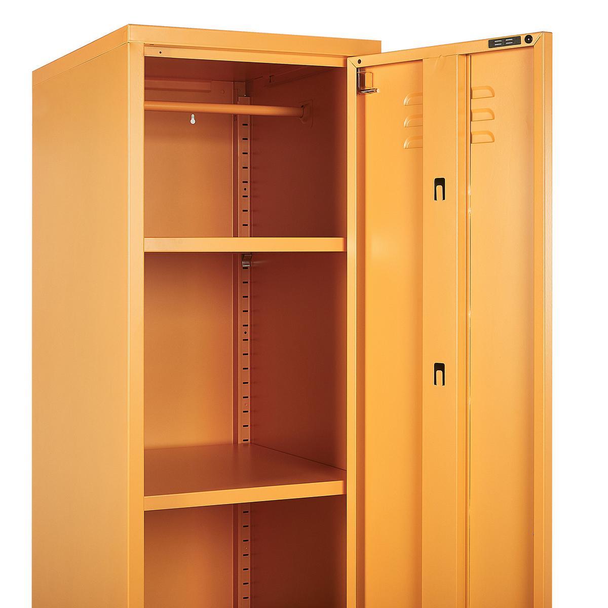 GARDEROBENSCHRANK Stahl gelb 5 Fächer abschließbar Frome - Gelb/Orange, Metall (38/185/50cm) - Beliani
