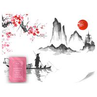 FOTOTAPETE Japanische Landschaft Aquarell 200x140 - Rot/Schwarz, Papier (200/140cm) - Muralo