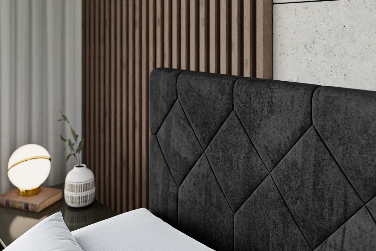 BOXBETT CATOR-Z - 140x200 cm - H3 - Schwarz - Schwarz, Holzwerkstoff (140/200cm) - ALTDECOR